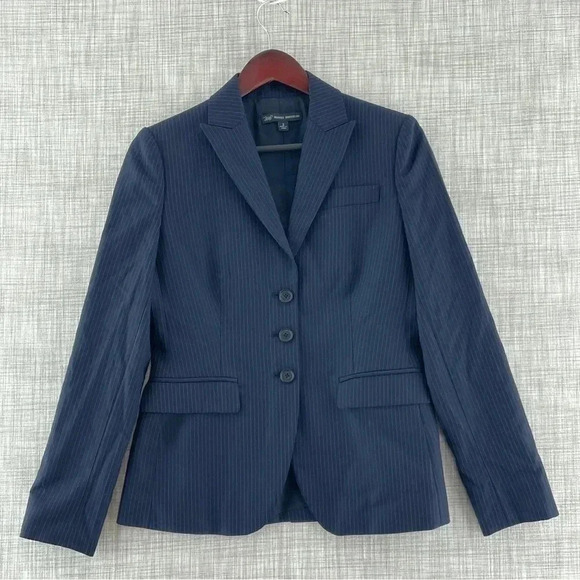 Brooks Brothers 100% Wool Navy Blue Blazer Women's 2 8565/b - Picture 1 of 9
